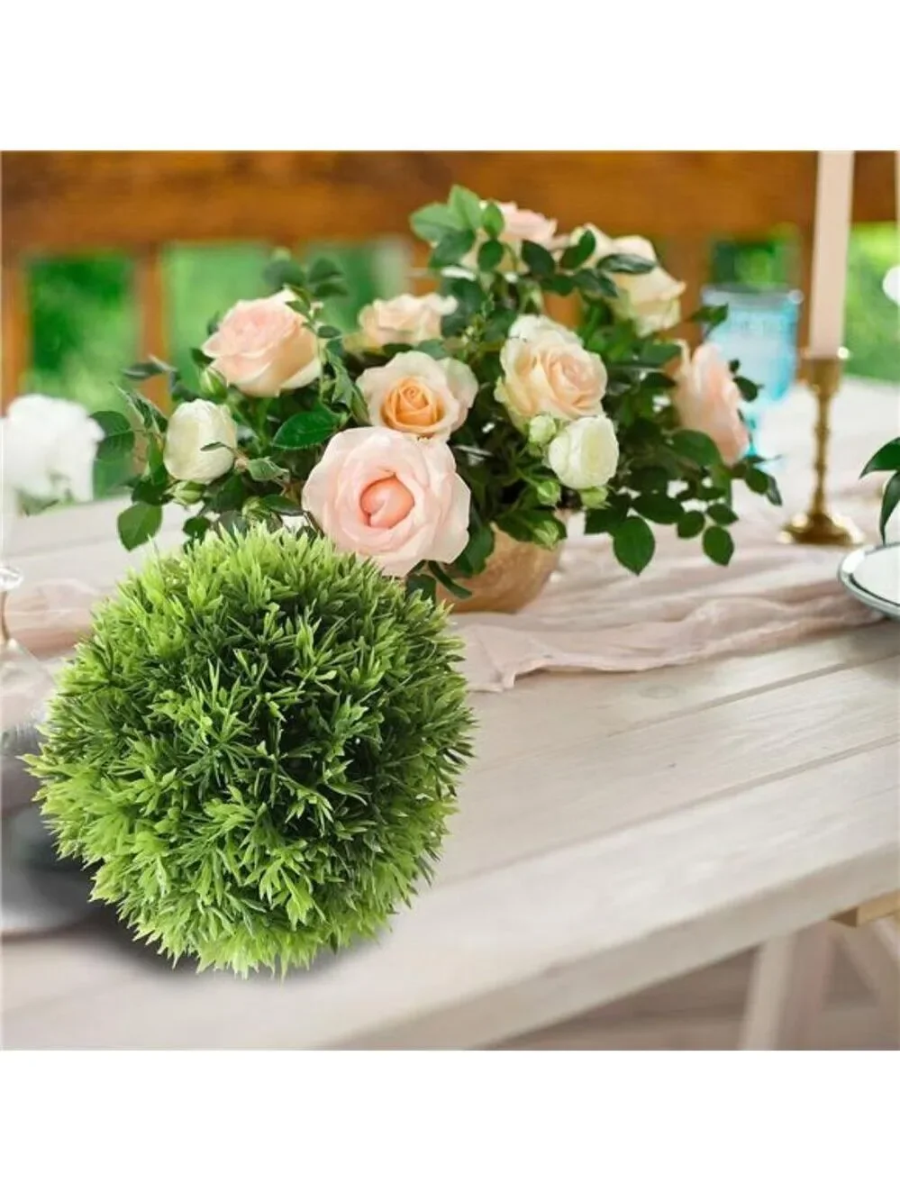 Artificial Grass Ball 6 inch Faux Green Topiary Globe Decorative Plant Home Deco